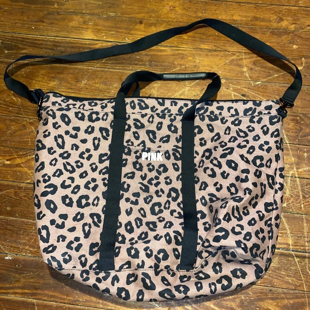 GUC Victoria's Secret PINK Leopard Print XL Travel Tote Bag